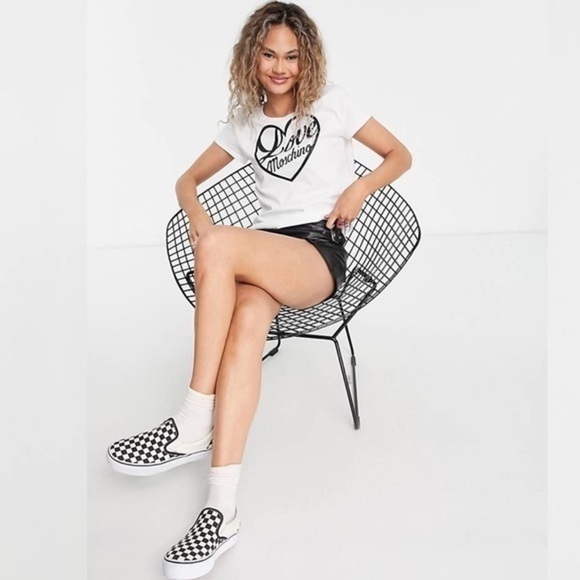 Authentic Love Moschino Faux Pearl Embellished Glittered Tee NWT - Picture 2 of 14